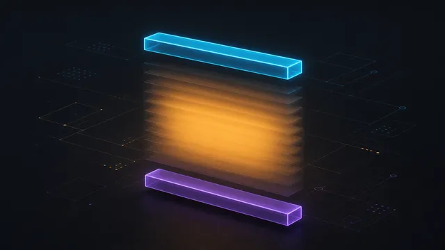 A ranked column of nine illuminated bars where the top bar and the bottom bar stand clearly apart, while the seven between them dissolve into a single continuous band of overlapping light.